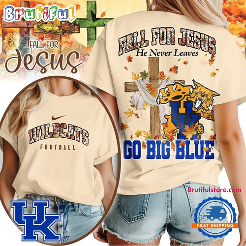 Kentucky Wildcats 2025 NCAA Season Fall For Jesus Unisex 3D Shirt