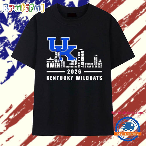 Kentucky Wildcats 2026 players names city skyline T Shirt