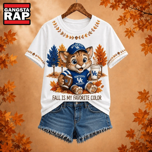 Kentucky Wildcats NCAA Fall Is My Favorite Color Football Unisex 3D Shirt