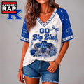 Kentucky Wildcats NCAA Floral Stadium Bow V Neck 3D T Shirt