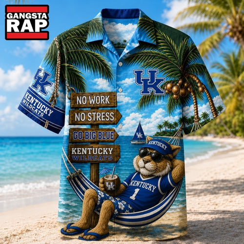 Kentucky Wildcats NCAA No Work No Stress Hawaiian Shirt