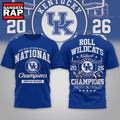 Kentucky Wildcats NCAA Road to Glory 2026 Football Champions 3D Shirt