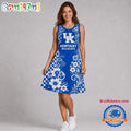 Kentucky Wildcats NCAA Sporty Floral Elegance Women’s Sleeveless Dress