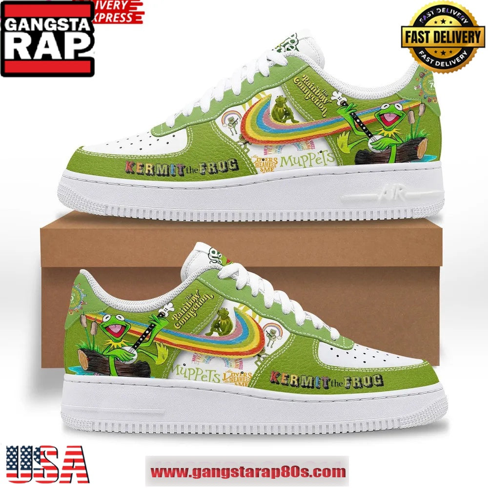 Kermit the Frog Limited Edition Air Force 1 Running Sneakers Shoes