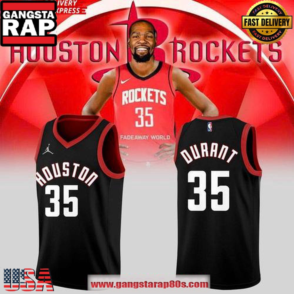 Kevin Durant Houston Rockets #35 Black Version Special Edition Basketball Jersey