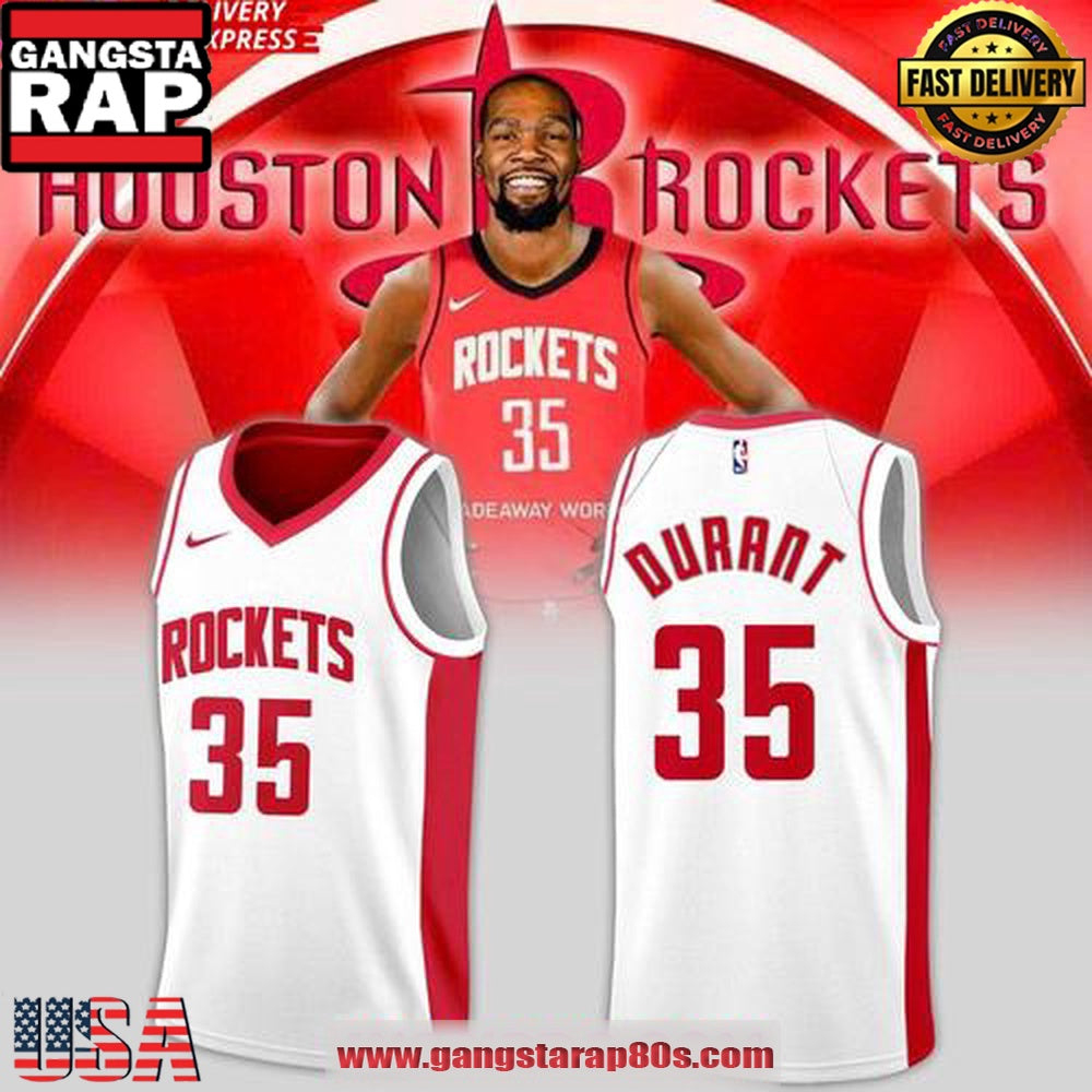 Kevin Durant Houston Rockets #35 White Version Special Basketball Jersey