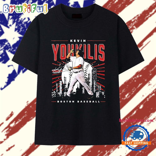 Kevin Youkilis Boston Red Sox City Skyline Gritty T Shirt