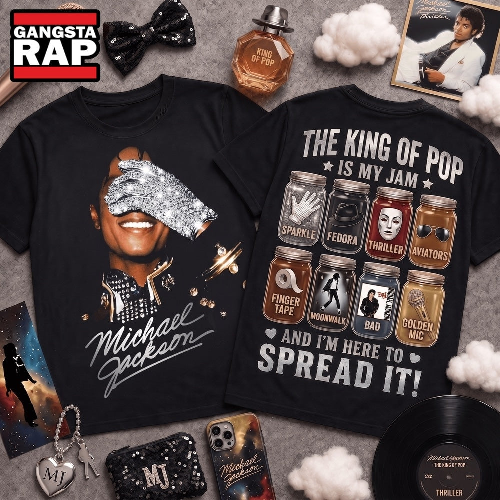 King of Pop Is My Jam Music Icons Front and Back Hoodie T-Shirt