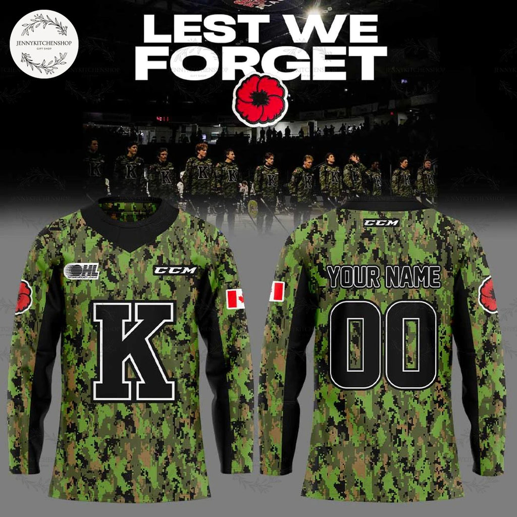 Kingston Frontenacs Special Canadian Last We Forces Uniforms 2025 Hockey Jersey
