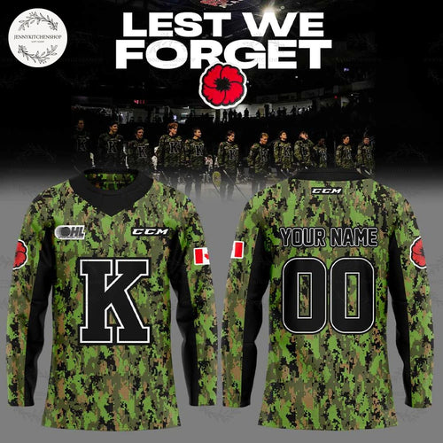 Kingston Frontenacs Special Canadian Last We Forces Uniforms 2025 Hockey Jersey
