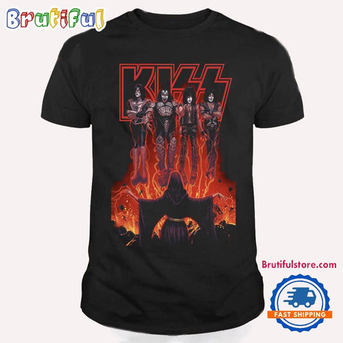 KISS Conjuring Flames Halloween Unisex T Shirt