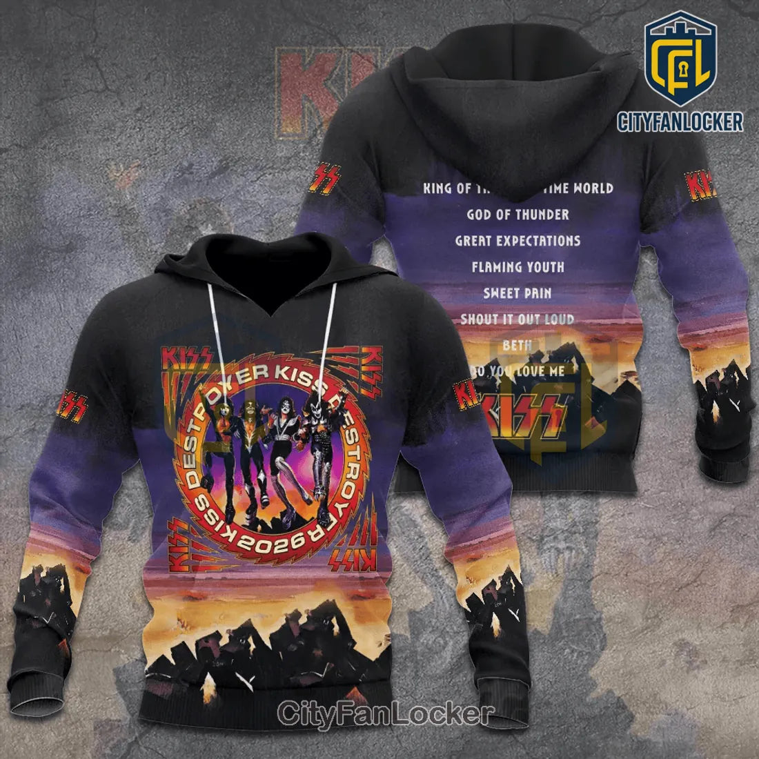 KISS Destroyer Album Art Pullover Hoodie