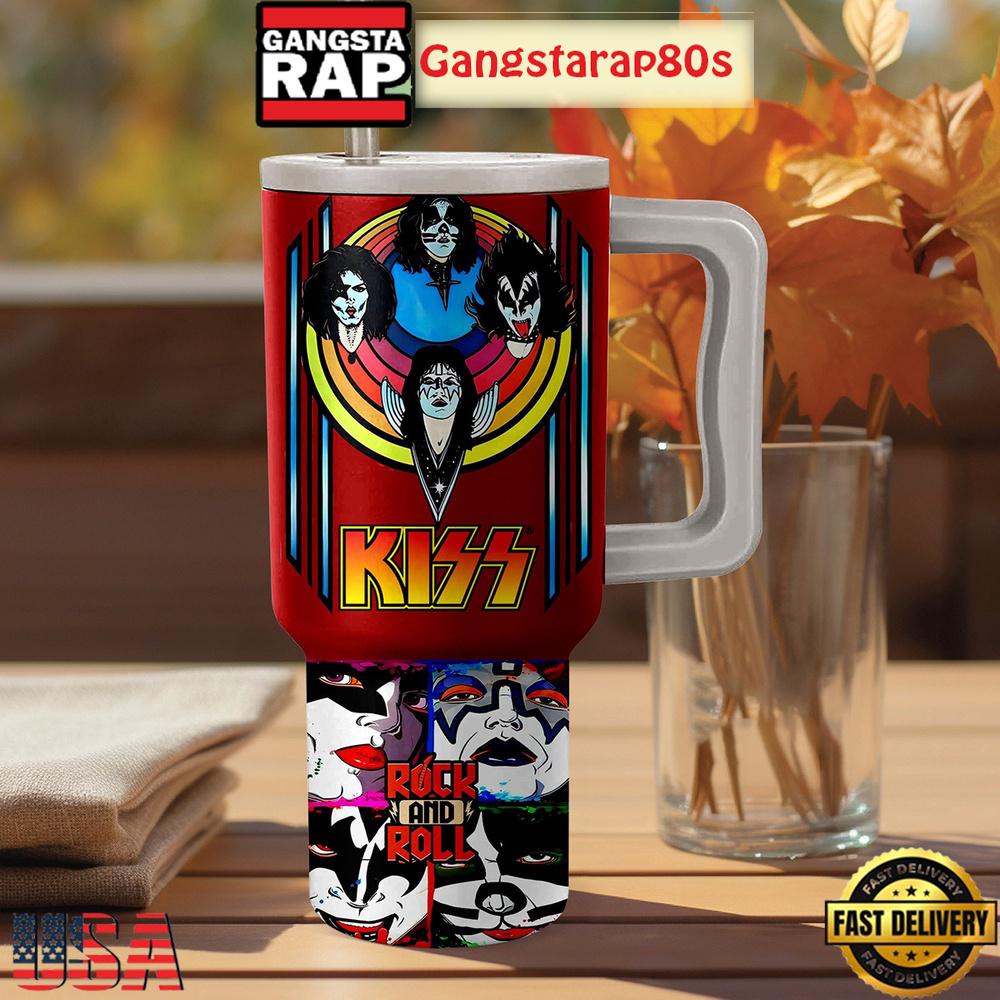 Kiss Rock And Roll Fan Tumbler Cup 40oz