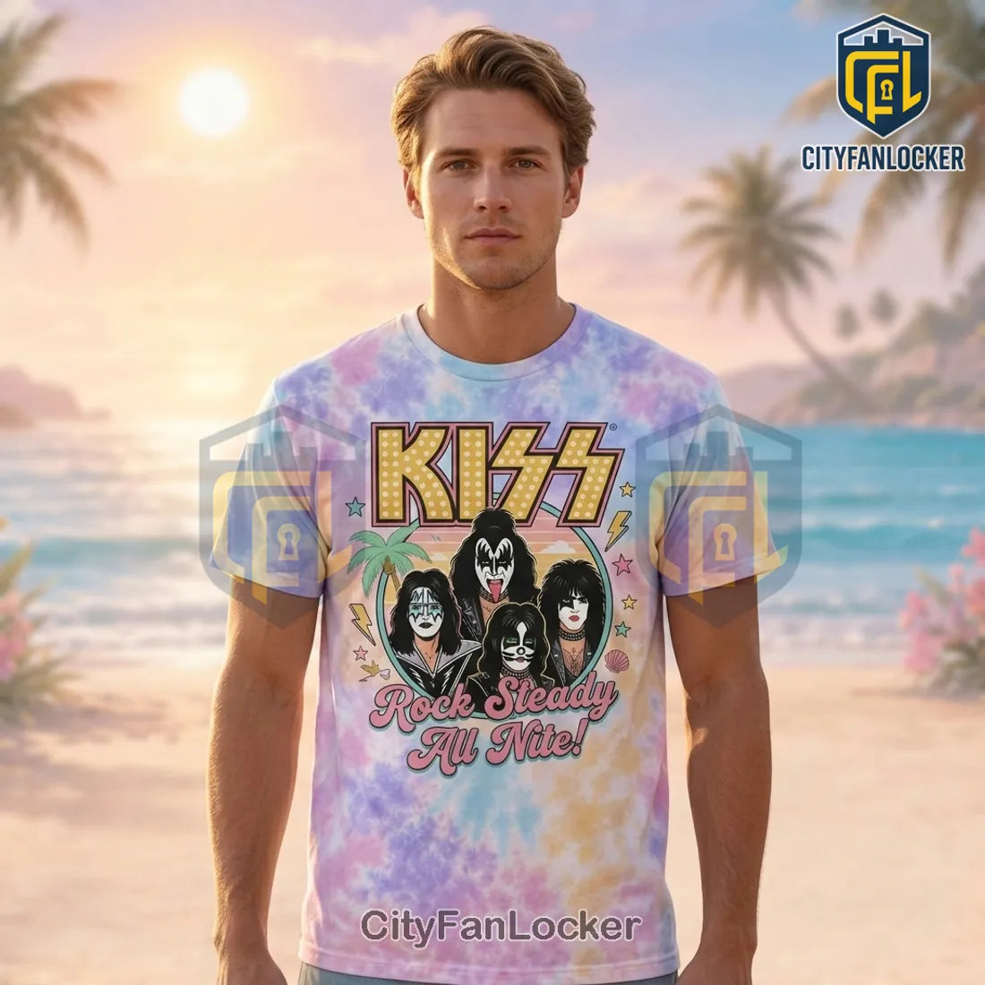 KISS Rock Band Premium Beach Van Pastel Summer Shirt