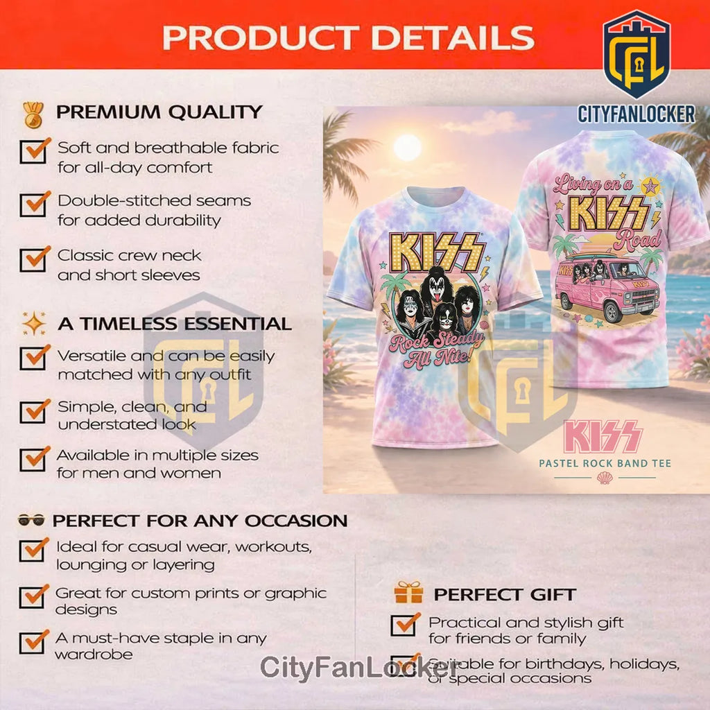 KISS Rock Band Premium Beach Van Pastel Summer Shirt