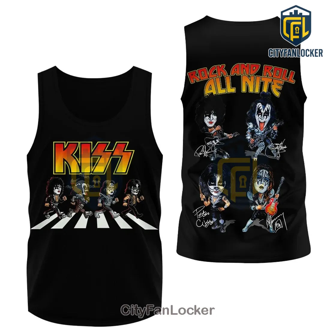 KISS Rock & Roll All Nite Chibi Graphic Hoodie
