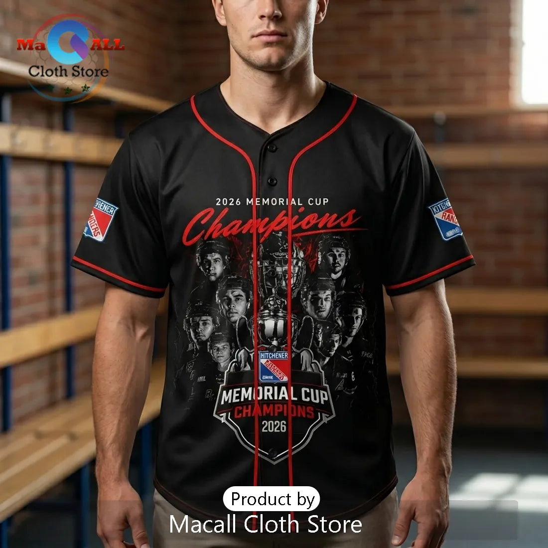 Kitchener Rangers 2026 Memorial Cup Champions Black Baseball Jersey