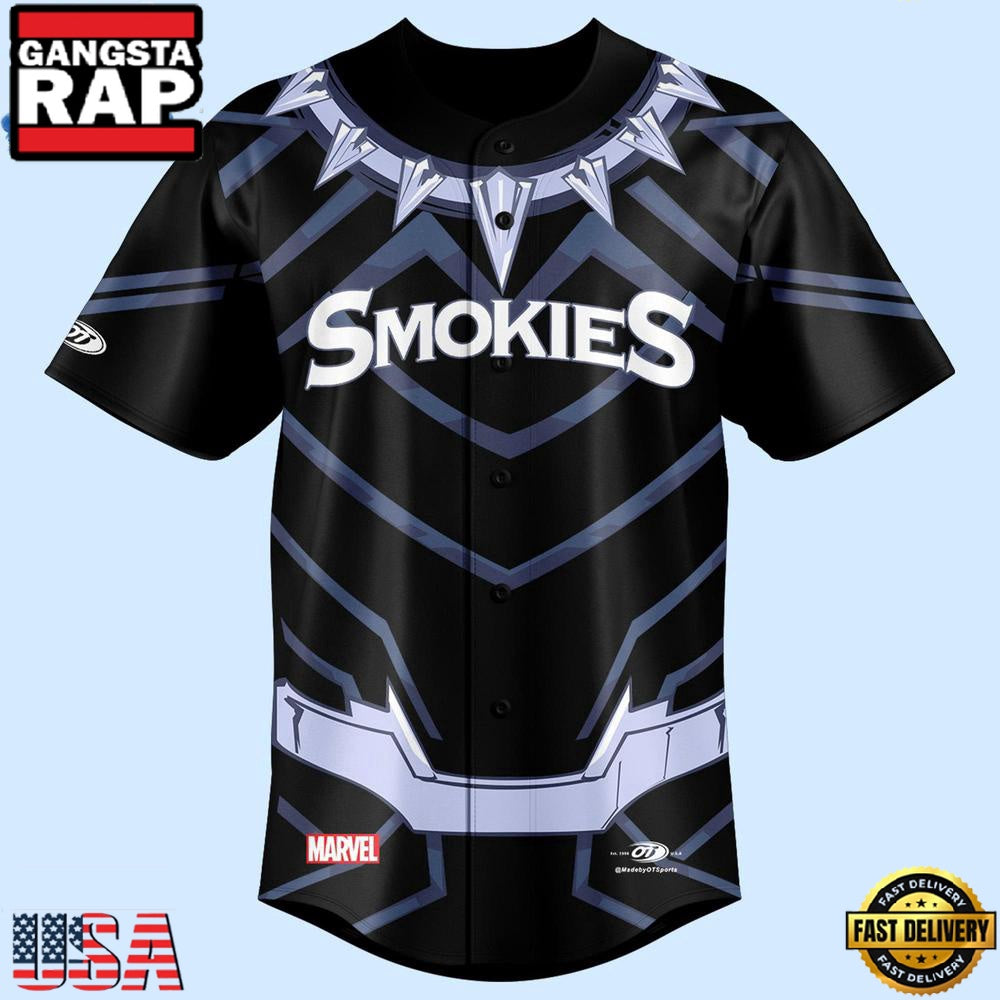 Knoxville Smokies x Marvel Black Panther Limited Premium Edition Custom Baseball Jersey