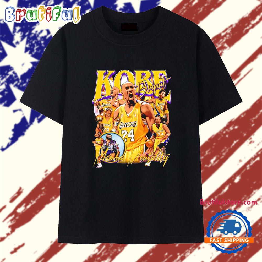 Kobe Bryant Mamba Mentality Graphic Collage Signature T Shirt