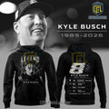 Kyle Busch Rowdy Legend NASCAR Champion 1985-2026 Tribute Hoodie
