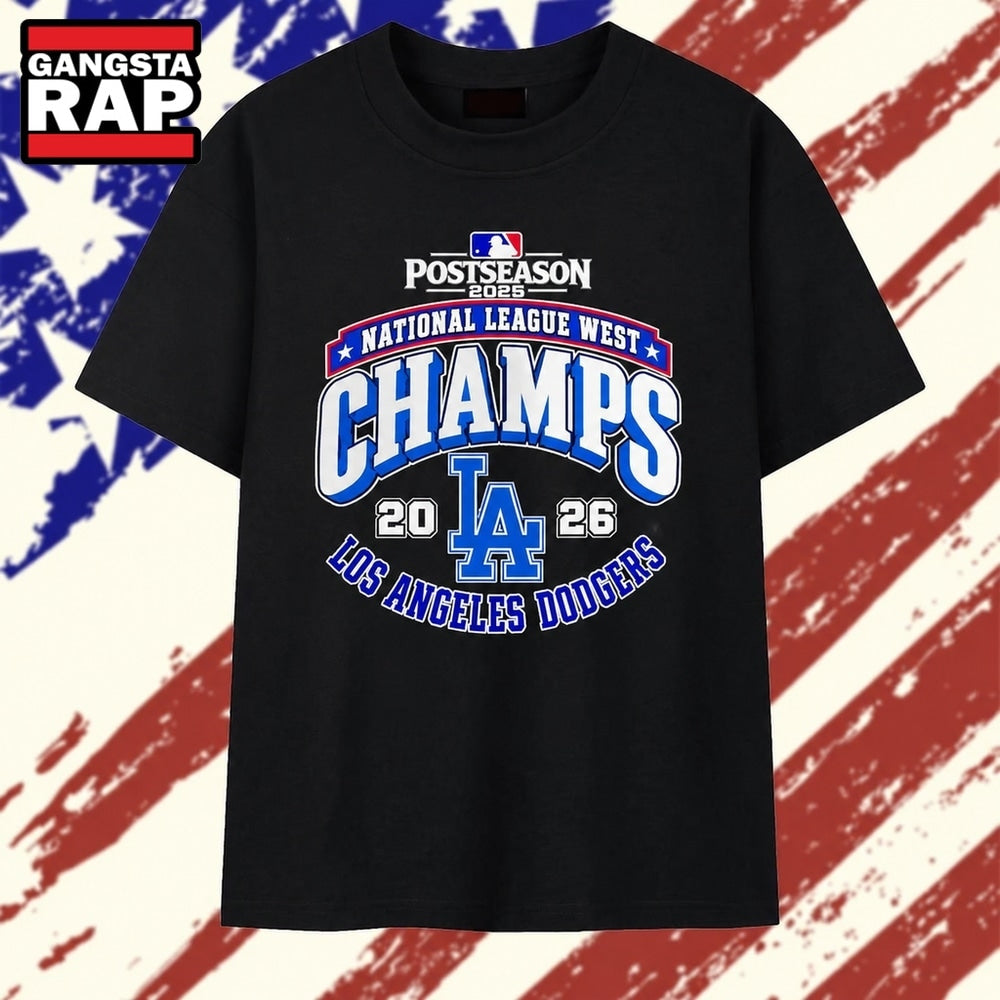 LA Dodgers 2026 National League West Champions Postseason T Shirt