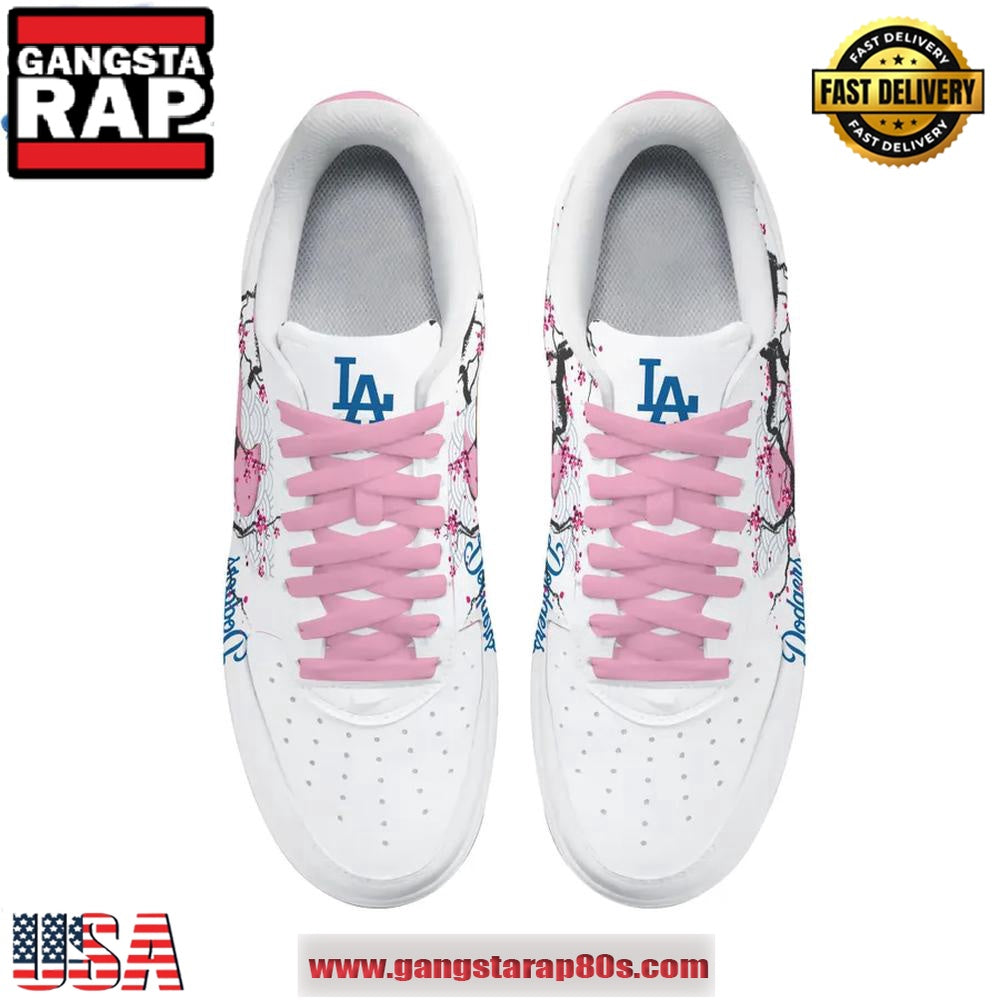 LA Dodgers Cherry Blossom Japanese Limited Edition Air Force 1 Running Sneakers Shoes