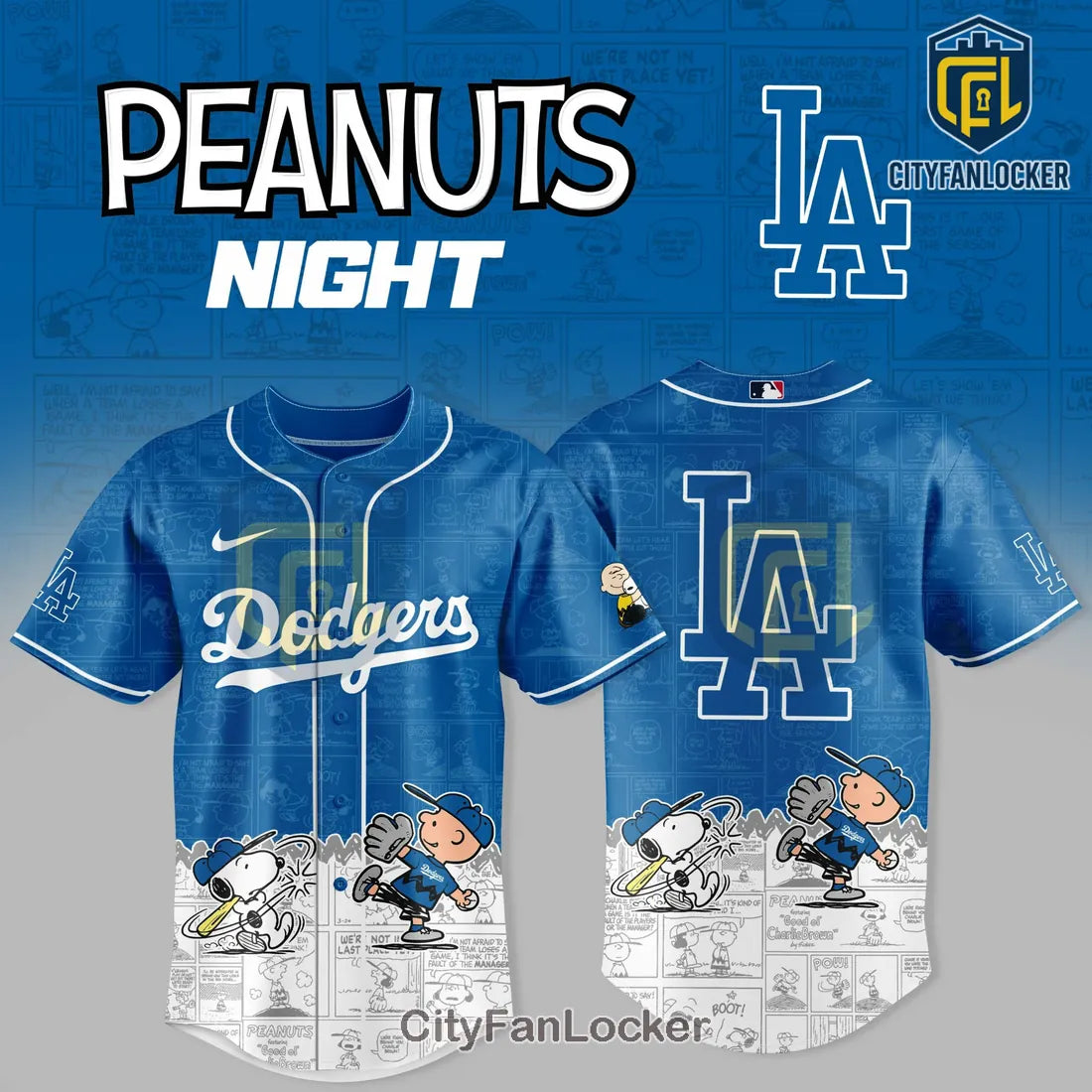 LA Dodgers Snoopy Peanuts Night 2026 Collection Baseball Jersey