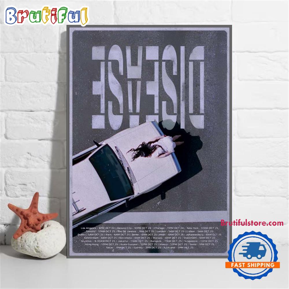Lady Gaga Disease Fall Tour 2024 Poster Canvas Art