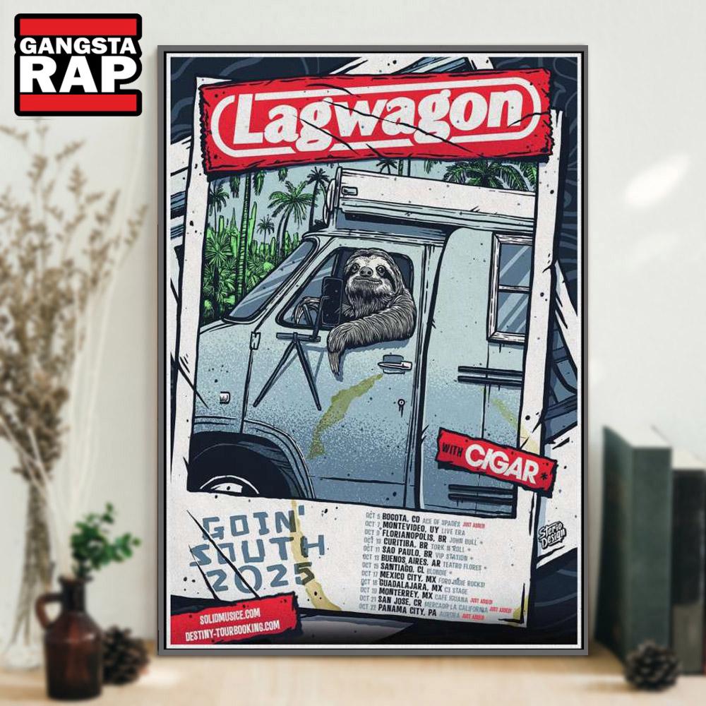 Lagwagon Goin’ South Tour 2025 Poster Canvas Art
