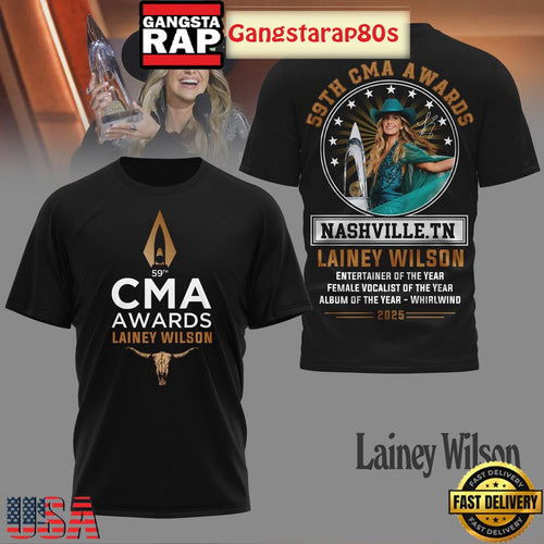 Lainey Wilson 59th CMA Awards 2025 Special Black Shirt