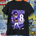 Lamar Jackson NFL Quarterback Number 8 The Eraser Caricature T-Shirt