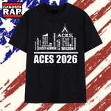 Las Vegas Aces 2026 Typography Skyline Fan T Shirt