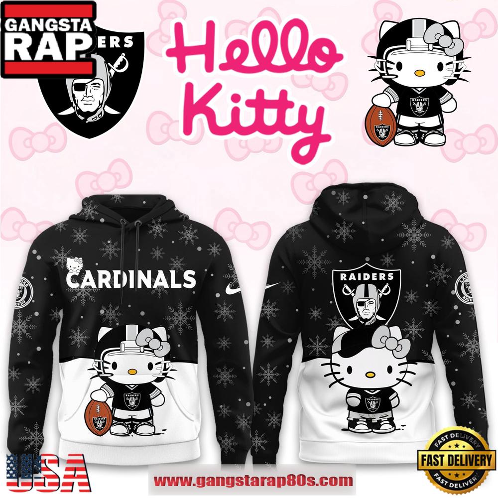 Hello Kitty x NFL Las Vegas Raiders 2025 Football Christmas Hoodie Shirt