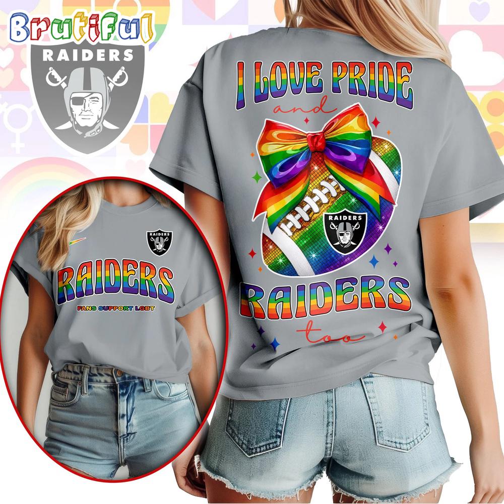 Las Vegas Raiders 2026 NFL Pride Month Football Bow Unisex 3D Shirt