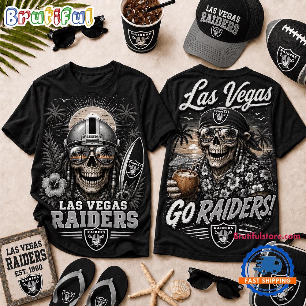 Las Vegas Raiders 2026 NFL Summer Tropical New Design 3D Shirt