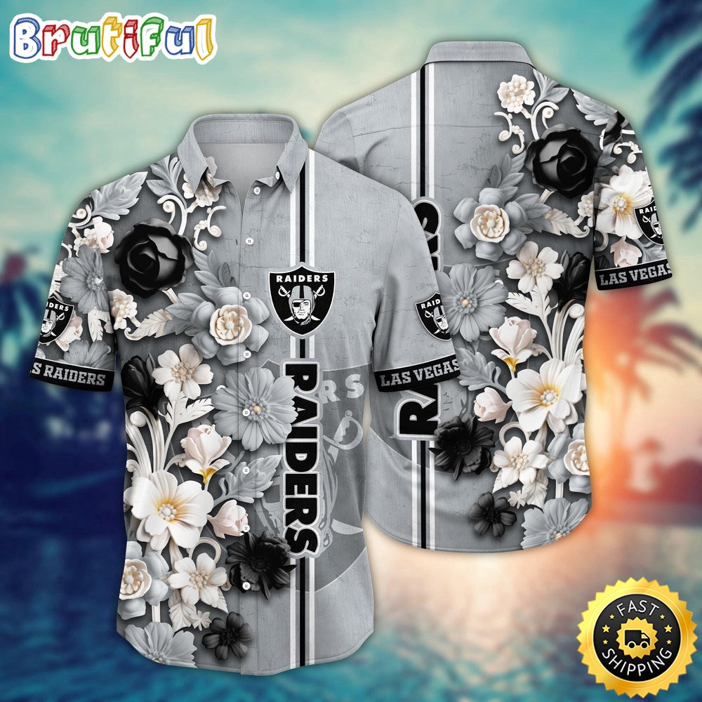 Las Vegas Raiders Hawaii Shirt Flower Aloha Shirt For Football Fans