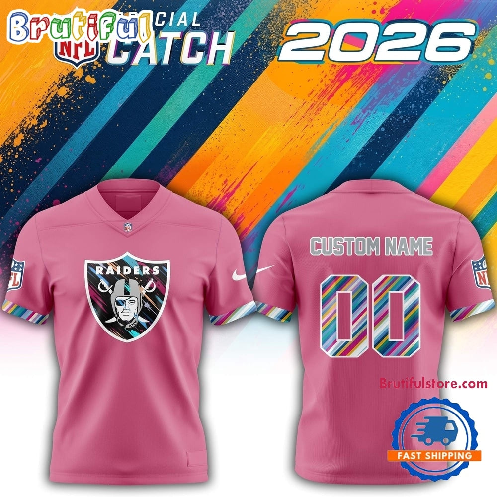 Las Vegas Raiders NFL 2026 Crucial Catch Limited Edition Pink Football Jersey