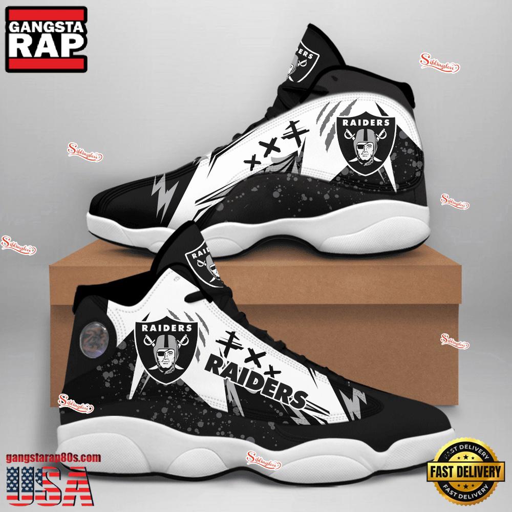 NFL Las Vegas Raiders New Design Air Jordan 13 Running Sneakers Shoes For Fans