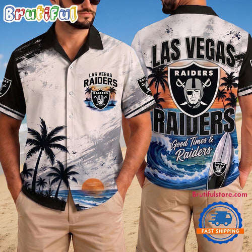 Las Vegas Raiders NFL Beach Vibes Team Summer Hawaiian Shirt