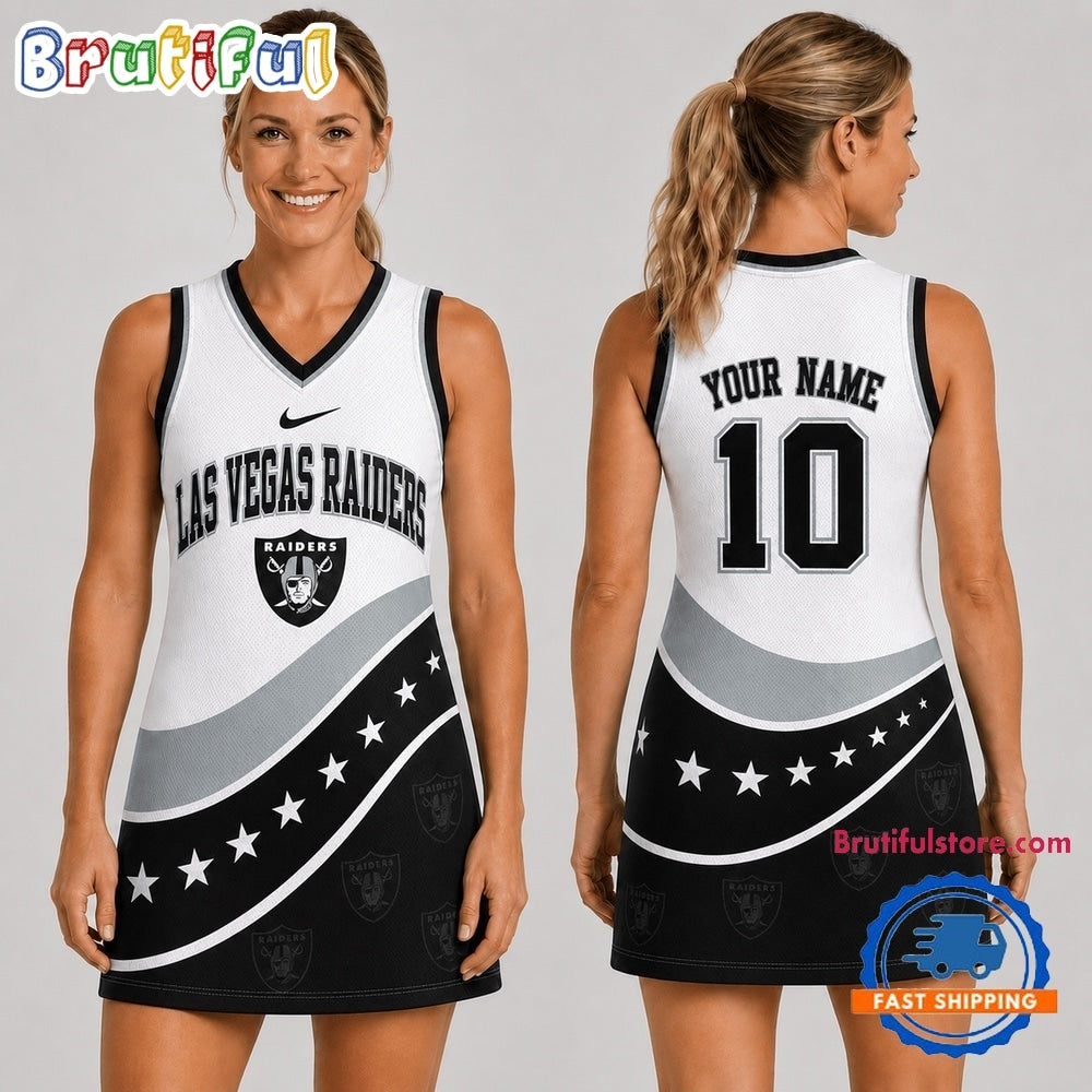 Las Vegas Raiders NFL Bold Team Pride Women Basketball Jersey Dress