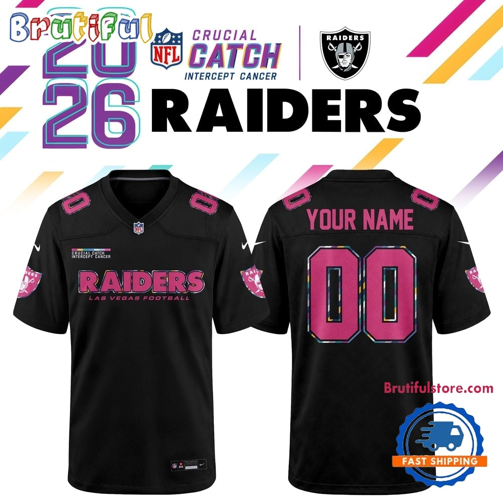 Las Vegas Raiders NFL Crucial Catch 2026 Black Limited Edition Football Jersey