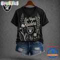 Las Vegas Raiders NFL Floral Garden V Neck T Shirt