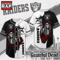Las Vegas Raiders NFL Game Day Grateful Dead Baseball Jersey Shirt