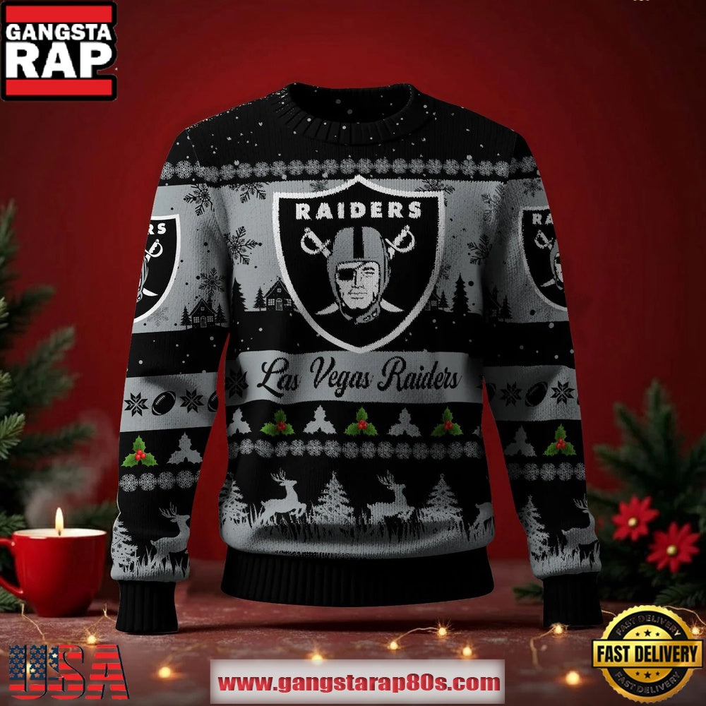 Las Vegas Raiders NFL Holiday Spirit Ugly Christmas Sweater