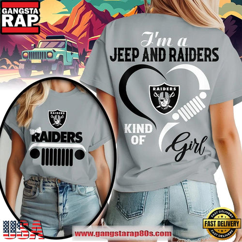 Las Vegas Raiders NFL Jeep Girl Women’s All Over Print Shirt