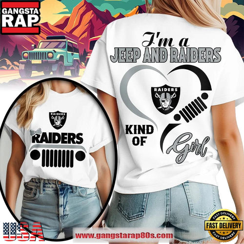 Las Vegas Raiders NFL Jeep Girl Women’s White Shirt