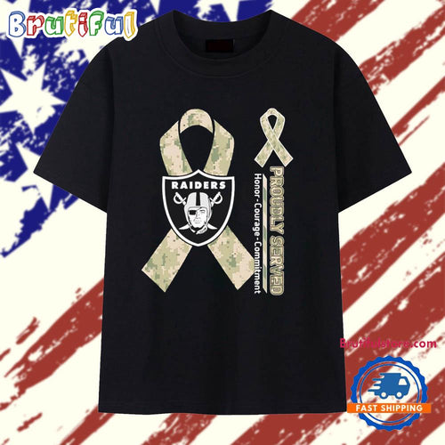 Las Vegas Raiders Proudly Served Honor Courage Commitment T Shirt