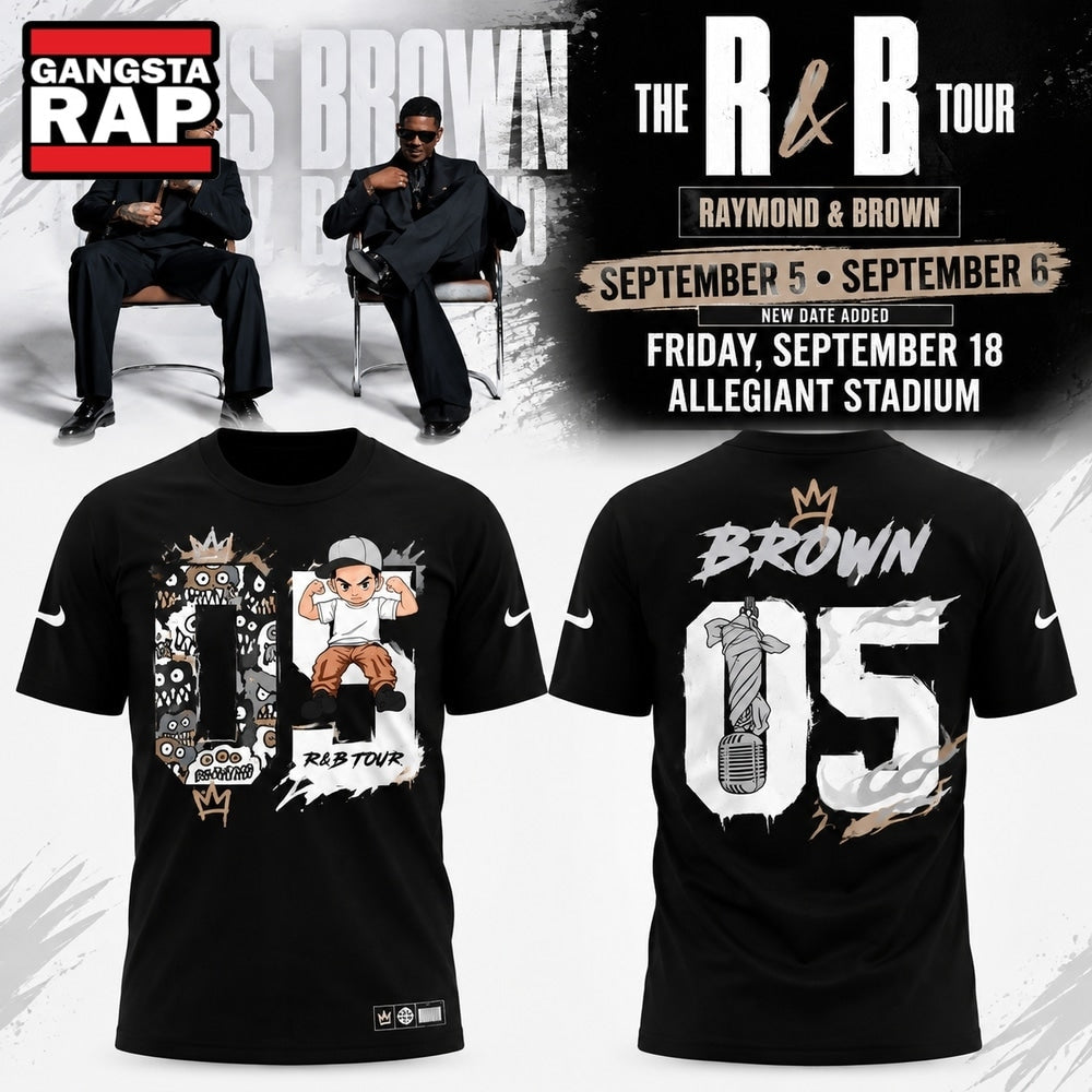 Las Vegas Raiders x Chris Brown The R&B Tour 2026 Graphic T Shirt
