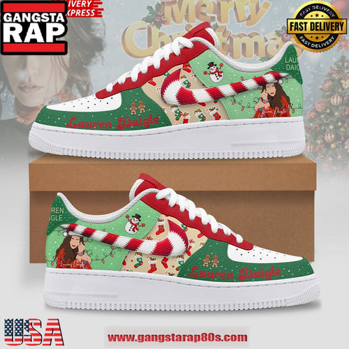 Lauren Daigle Merry Christmas Air Force 1 Running Sneakers Shoes