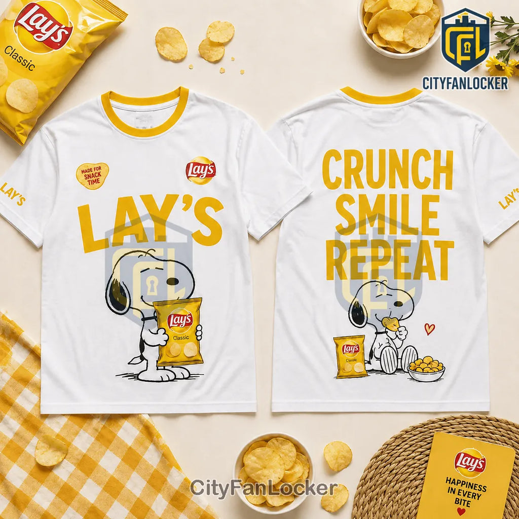 Lay’s x Snoopy White Crunch Smile Repeat T-Shirt